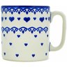 Polish Pottery Mug 12 oz Blue Valentine