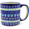 Polish Pottery Mug 12 oz Tribal Blue