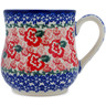 Polish Pottery Mug 13 oz Fluctuating Pansy&#039;s