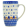 Polish Pottery Mug 14 oz Winter Snow
