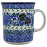 Polish Pottery Mug 15 oz Hummingbird Blue UNIKAT