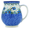 Polish Pottery Mug 17 oz Blue Joy