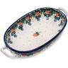 Polish Pottery Oval Baker with Handles 8-inch Strawberry Fever