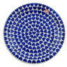 Polish Pottery Plate 10&quot; Blue Heart Love