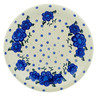 Polish Pottery Plate 10&quot; Blue Winter Poppies