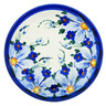 Polish Pottery Plate 10&quot; Himalayan Blue Poppy UNIKAT