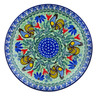 Polish Pottery Plate 10&quot; Spring Rooster UNIKAT