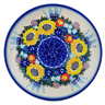 Polish Pottery Plate 7&quot; Sunflower UNIKAT