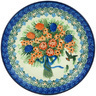 Polish Pottery Plate 8&quot; Hummingbird Bouquet UNIKAT