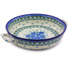 Polish Pottery Round Baker with Handles 10-inch Medium Forget Me Not UNIKAT