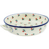 Polish Pottery Round Baker with Handles 10-inch Medium Full Bloom