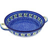 Polish Pottery Round Baker with Handles Medium Lovely Surprise