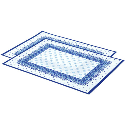 Polyester Set of 2 Placemats 16&quot; Blue Winter