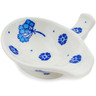 Polish Pottery Spoon Rest 4&quot; Blue Blooms