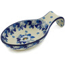 Polish Pottery Spoon Rest 7&quot; Blue Spring
