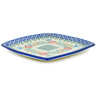 Polish Pottery Square Plate 7&quot; Ring Of Meadow Flowers