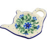 Polish Pottery Tea Bag or Lemon Plate 5&quot; Blue Bell Wreath
