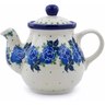 Polish Pottery Tea or Coffee Pot 13 oz Blue Rose