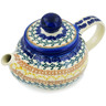 Polish Pottery Tea Pot with Sifter 19 oz Autumn Swirls