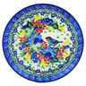 Polish Pottery Toast Plate Blue Bird Solo UNIKAT