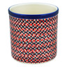 Polish Pottery Utensil Jar 6&quot; Red Houndstooth