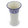 Polish Pottery Vase 7&quot; Blue Zinnia