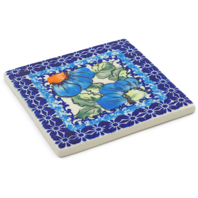 Polish Pottery 4-inch Tile | Boleslawiec Stoneware | Polmedia H0721F