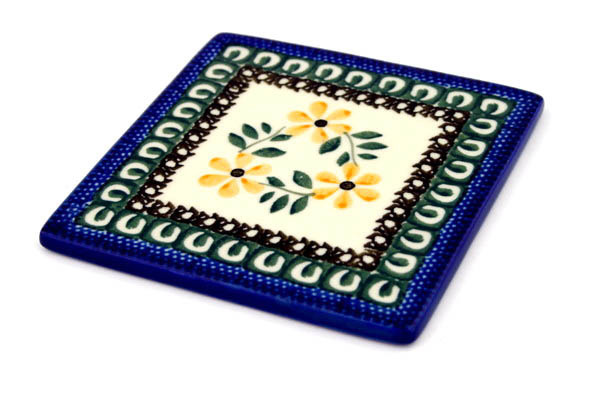 Polish Pottery 4-inch Tile | Boleslawiec Stoneware | Polmedia H8606B