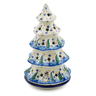 10-inch Stoneware Christmas Tree Candle Holder - Polmedia Polish Pottery H2046J