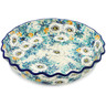 10-inch Stoneware Fluted Pie Dish - Polmedia Polish Pottery H1761L