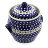 10-inch Stoneware Jar with Lid and Handles - Polmedia Polish Pottery H3812C