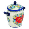 10-inch Stoneware Jar with Lid and Handles - Polmedia Polish Pottery H5636M