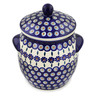 10-inch Stoneware Jar with Lid and Handles - Polmedia Polish Pottery H7845L