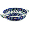10-inch Stoneware Round Baker with Handles - Polmedia Polish Pottery H8820A