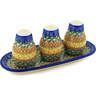 10-inch Stoneware Salt and Pepper with Toothpick Holder - Polmedia Polish Pottery H1726D