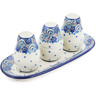 10-inch Stoneware Salt and Pepper with Toothpick Holder - Polmedia Polish Pottery H9102K