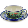 10 oz Stoneware Cup with Saucer - Polmedia Polish Pottery H6227J