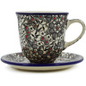 10 oz Stoneware Cup with Saucer - Polmedia Polish Pottery H8333J
