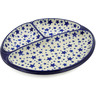11-inch Stoneware Divided Dish - Polmedia Polish Pottery H5007K