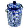 11-inch Stoneware Jar with Lid and Handles - Polmedia Polish Pottery H3258M