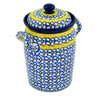 11-inch Stoneware Jar with Lid and Handles - Polmedia Polish Pottery H3262M