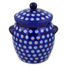 11-inch Stoneware Jar with Lid and Handles - Polmedia Polish Pottery H7880L