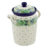 11-inch Stoneware Jar with Lid and Handles - Polmedia Polish Pottery H8256J