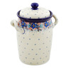 11-inch Stoneware Jar with Lid and Handles - Polmedia Polish Pottery H8257J