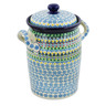 11-inch Stoneware Jar with Lid and Handles - Polmedia Polish Pottery H8264J