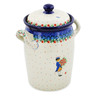 11-inch Stoneware Jar with Lid and Handles - Polmedia Polish Pottery H8269J
