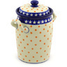 11-inch Stoneware Jar with Lid and Handles - Polmedia Polish Pottery H8531F