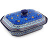 12-inch Stoneware Dish with Cover - Polmedia Polish Pottery H4973G