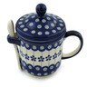 12 oz Stoneware Brewing Mug with Spoon - Polmedia Polish Pottery H7639A