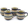 12 oz Stoneware Set of 4 Mugs - Polmedia Polish Pottery H0015K